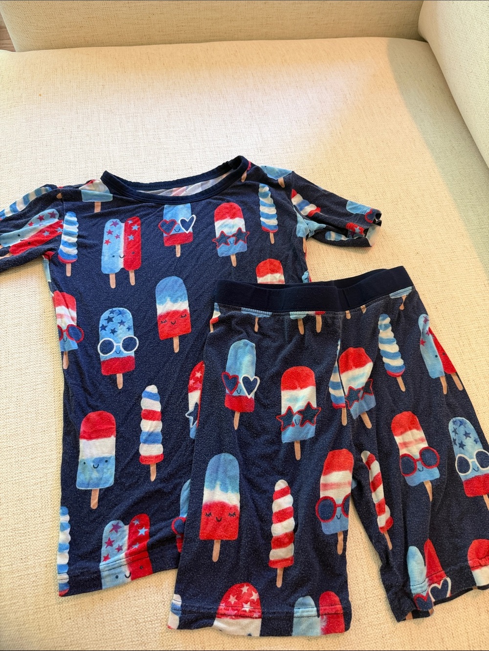 Little Sleepies Navy Red & Blue Ice Pop Pajama Set 4th of July Sz 5/6